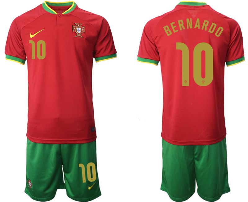 Men 2022 World Cup National Team Portugal home red #10 Soccer Jersey->customized soccer jersey->Custom Jersey